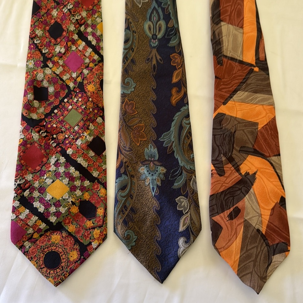 SILK Davis Chicago,Prochownick,Alcione made in Italy 100% Silk Ties Bundle Men's - Picture 6 of 9